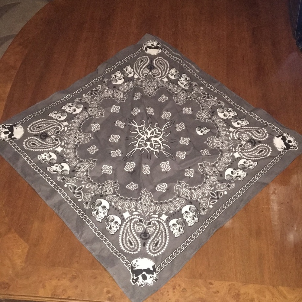 Gray Skull patterned Bandana 💀